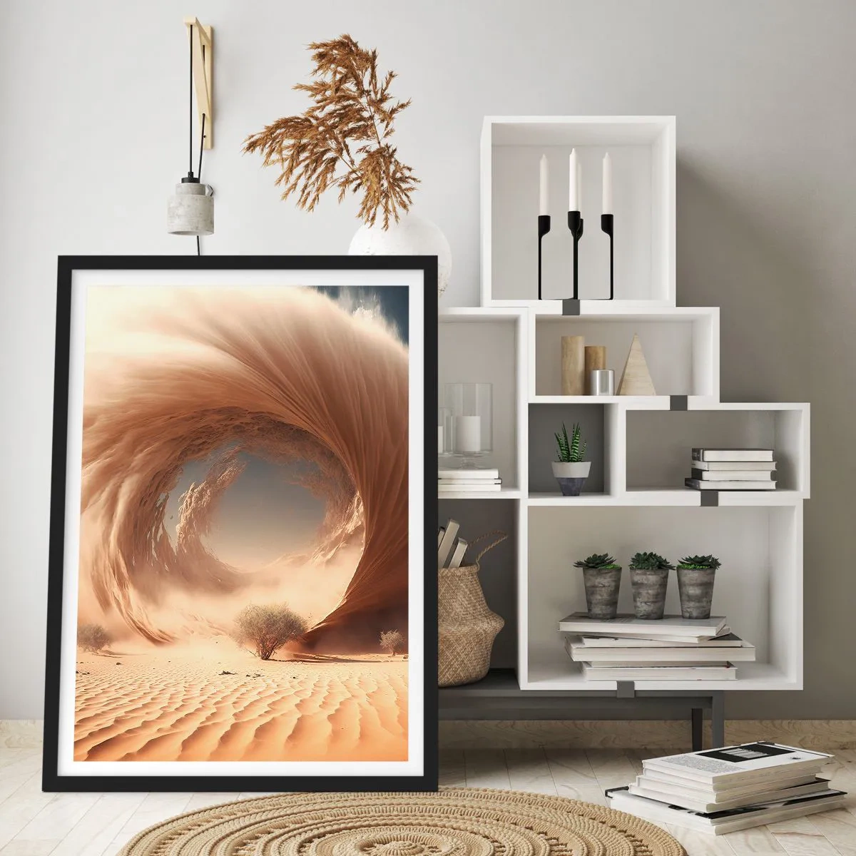 Pôster com moldura preta - Portal aberto - 61x91 cm