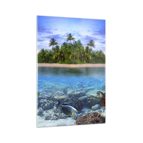Quadro em vidro - A Ilha Celestial lhe convida - 70x100 cm