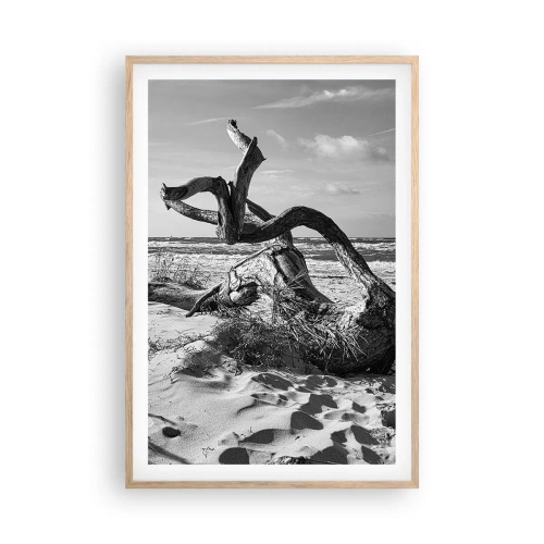Pôster com moldura de carvalho claro - Escultura do mar - 61x91 cm
