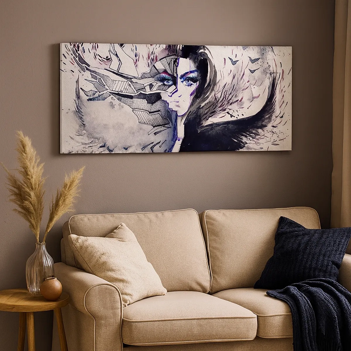 Quadro em tela - Demoníaca e linda - 30x30 cm