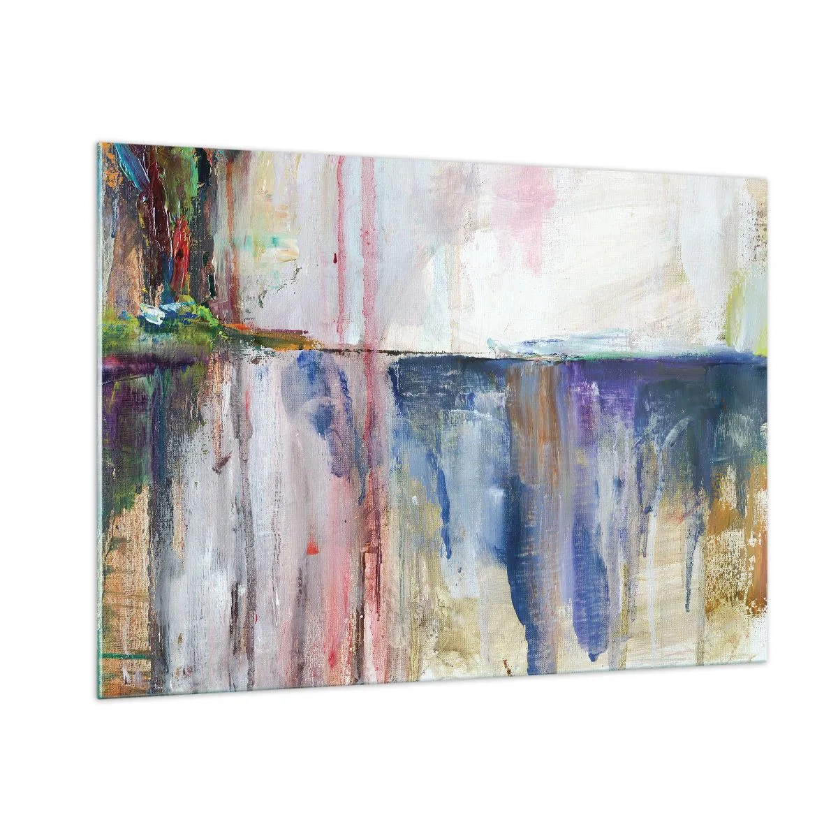 Quadro em vidro - Impressões coloridas e associações - 100x70 cm