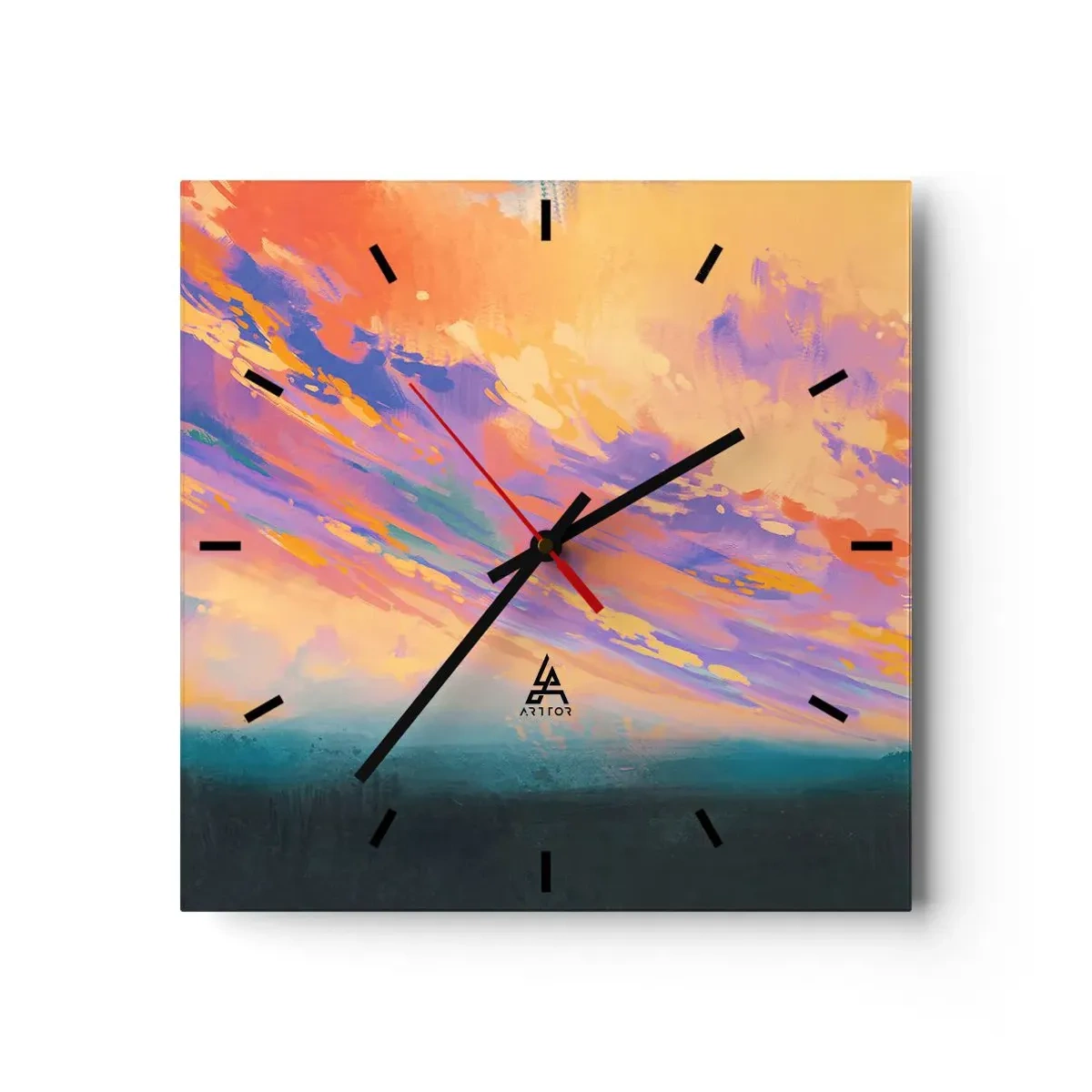 Relógio de parede - Relógio em vidro - A força da atração - 30x30 cm