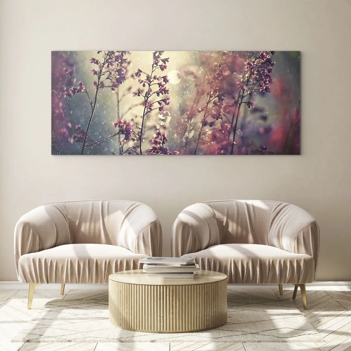 Quadro em vidro - Jardim Secreto - 100x40 cm