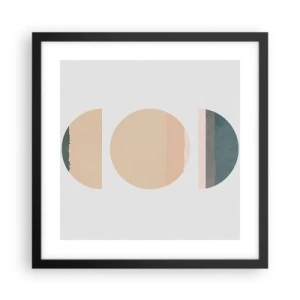Pôster com moldura preta - Círculo entre círculos - 40x40 cm