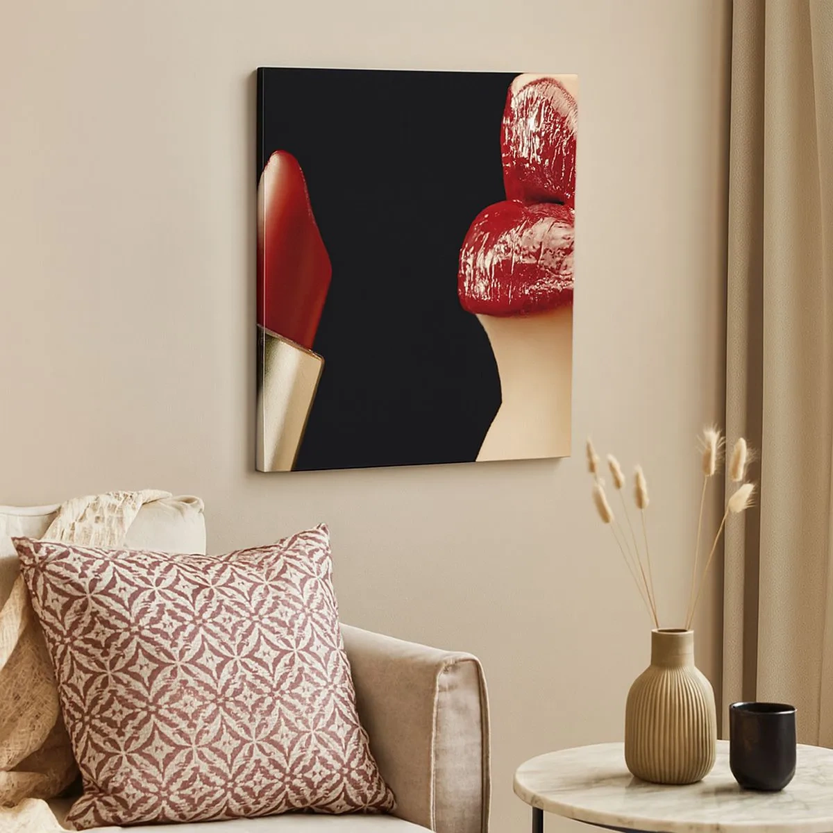 Quadro em tela - Sensualidade e brilho do carmim - 30x30 cm