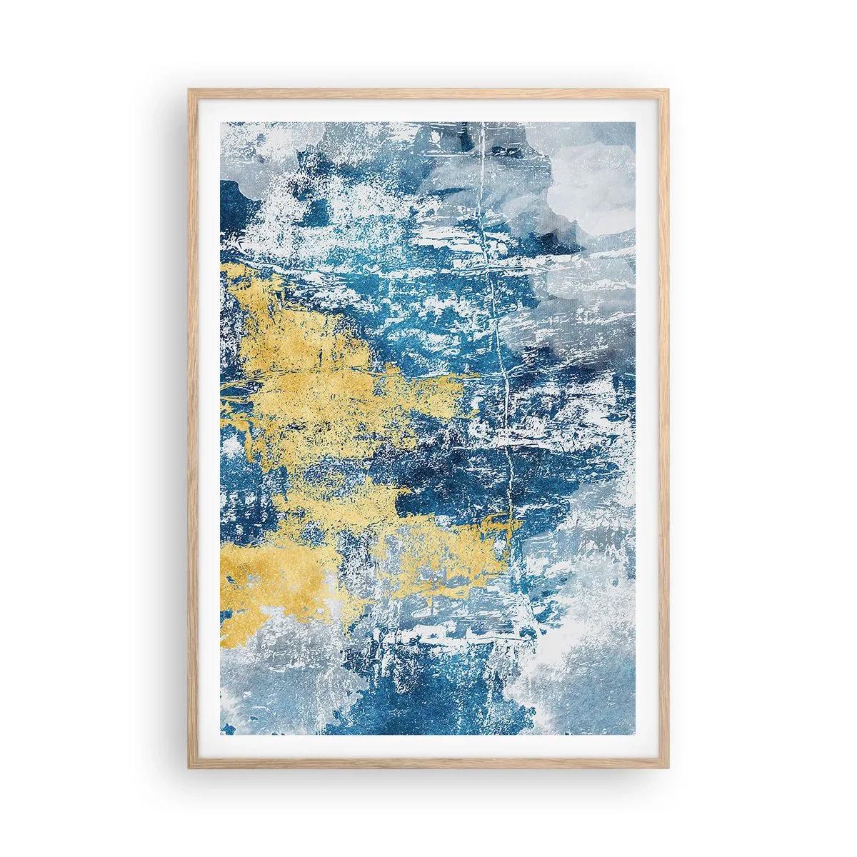Pôster com moldura de carvalho claro - Abstração cheia de clima - 70x100 cm