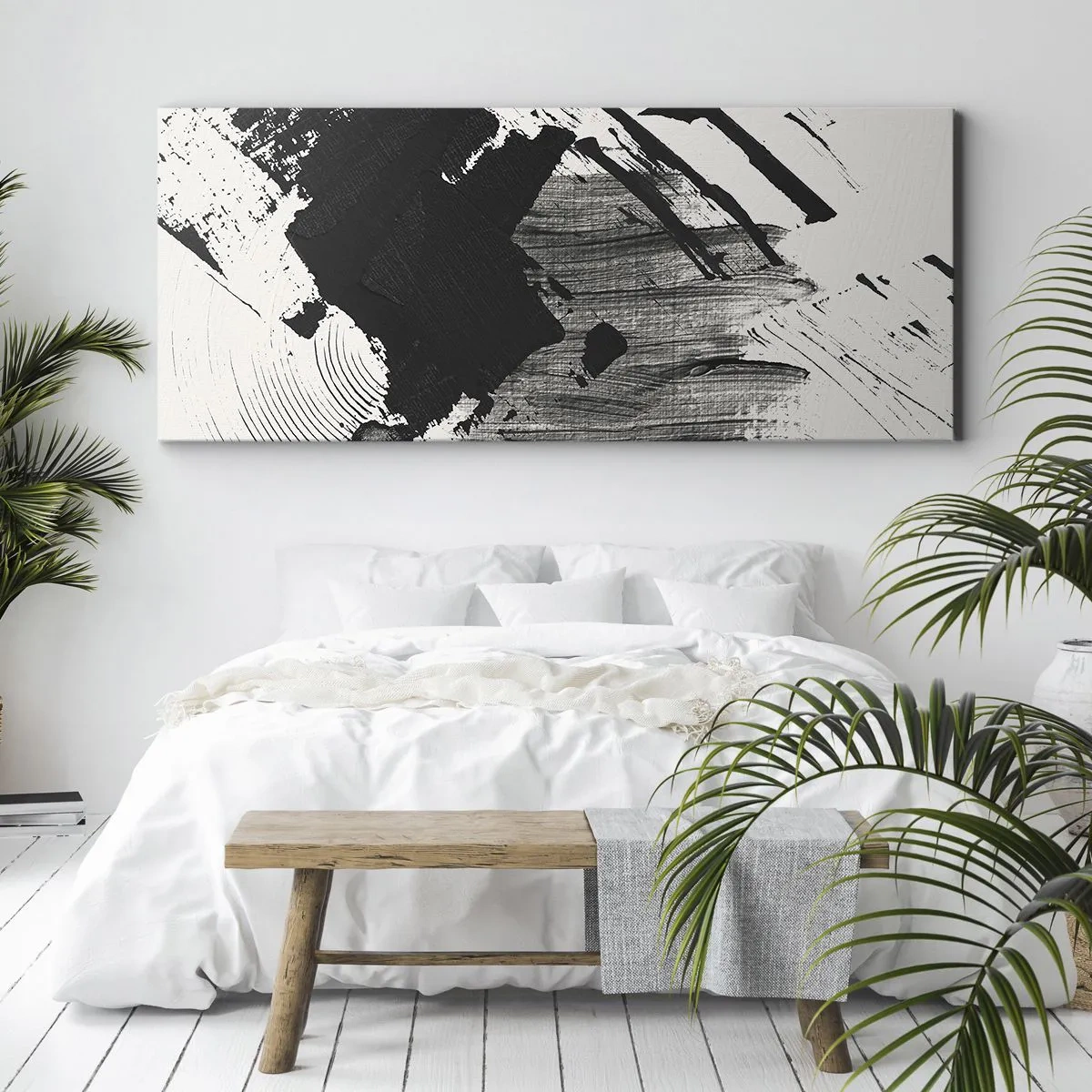 Quadro em tela - Abstração – expressão do preto - 100x40 cm