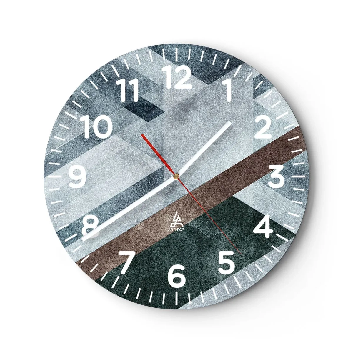 Relógio de parede - Relógio em vidro - Elegância sofisticada da geometria - 30x30 cm