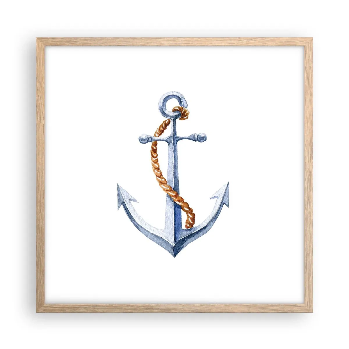 Pôster com moldura de carvalho claro - Ahoy aventura! - 50x50 cm