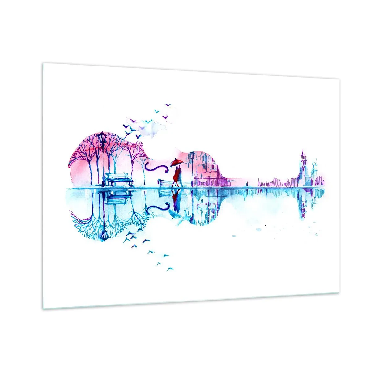 Quadro em vidro - Trago-vos cânticos de chuva - 100x70 cm