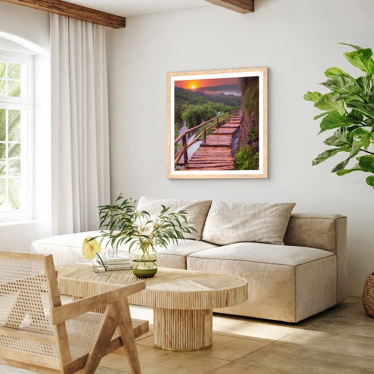 Pôster com moldura de carvalho claro - Beleza inacreditável - 50x50 cm