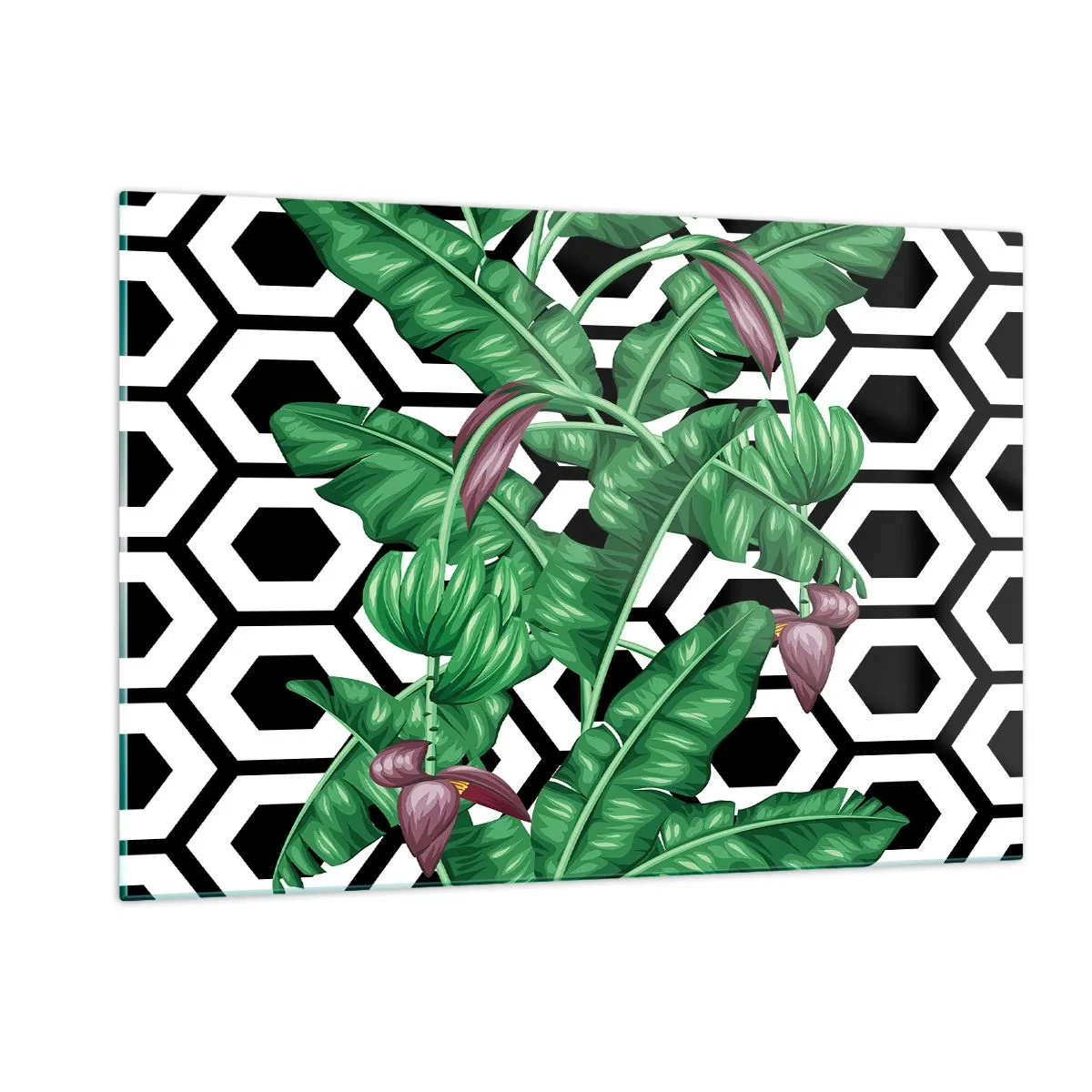 Quadro em vidro - Composição simétrica por natureza - 120x80 cm