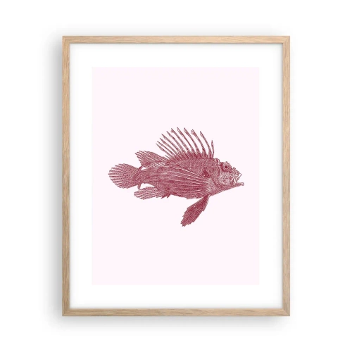 Pôster com moldura de carvalho claro - Um habitante de águas exóticas - 40x50 cm