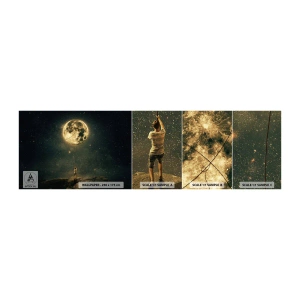 Amostra de Papel de Parede Standard Eco - Aquele que roubou a lua - Lua, Estrelas, Imaginação - 100x30 cm