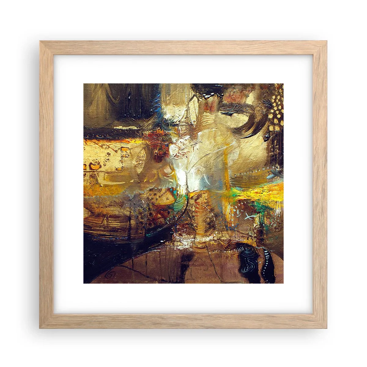 Pôster com moldura de carvalho claro - Frio, mais quente, quente - 30x30 cm