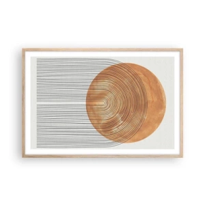 Pôster com moldura de carvalho claro - Composição solar - 91x61 cm