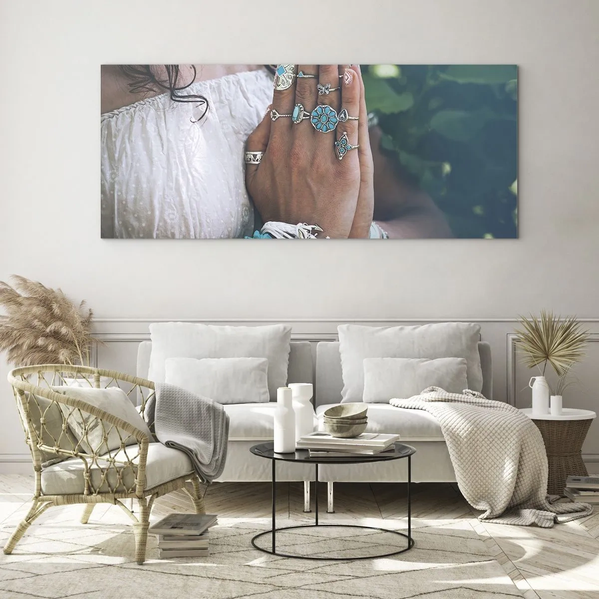Quadro em vidro - Bem-vindo ao centro do ser - 100x40 cm