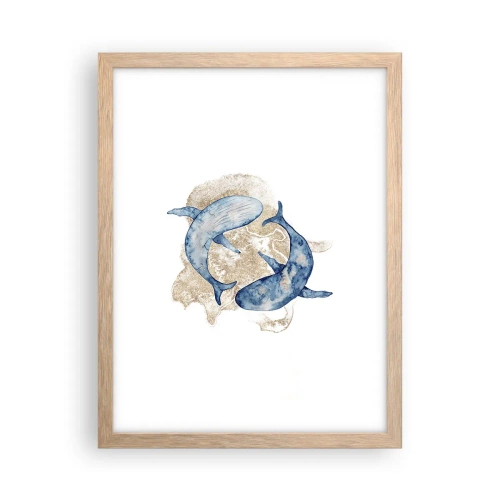 Pôster com moldura de carvalho claro - Amizade ou amor? - 30x40 cm