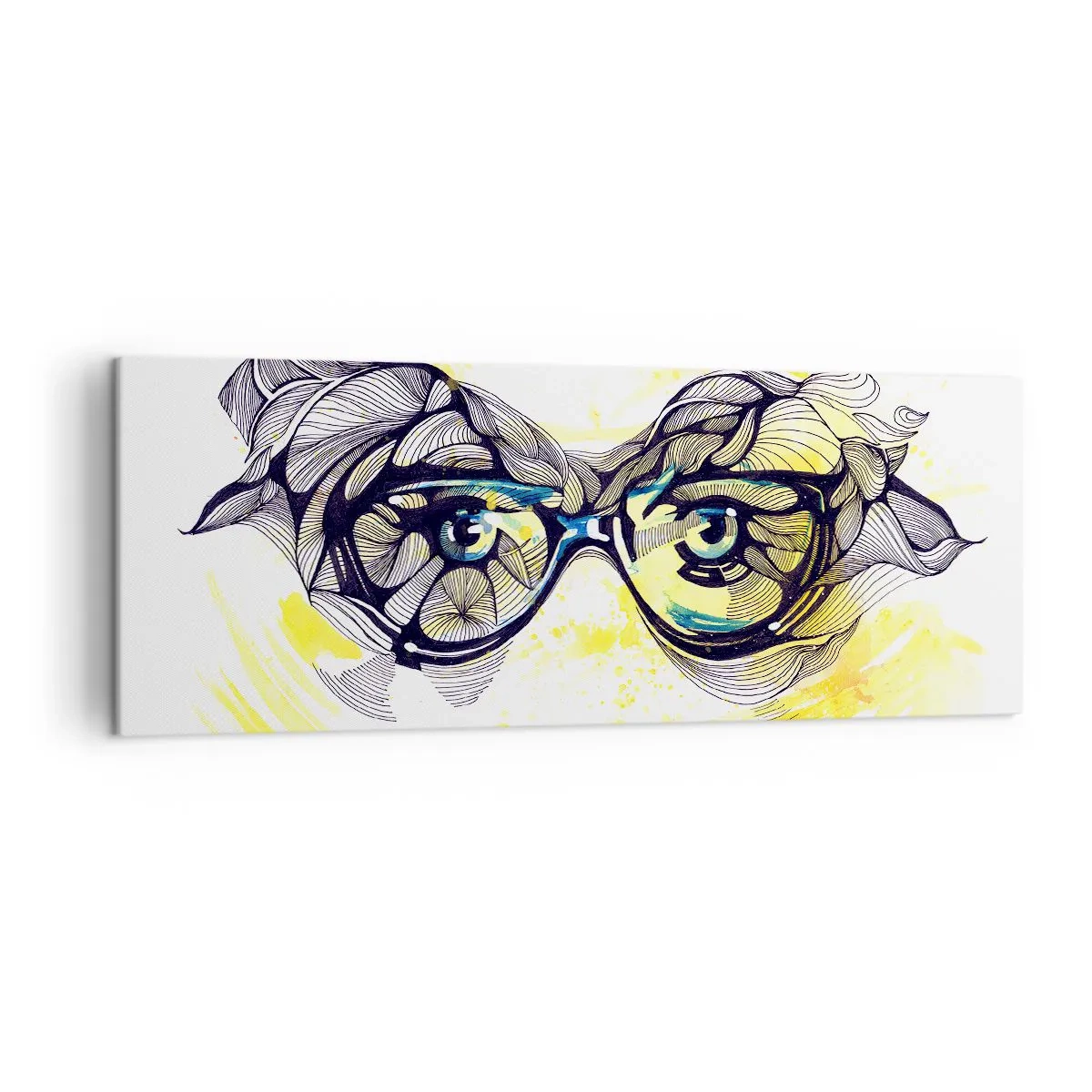 Quadro em tela - Através de óculos azuis - 140x50 cm