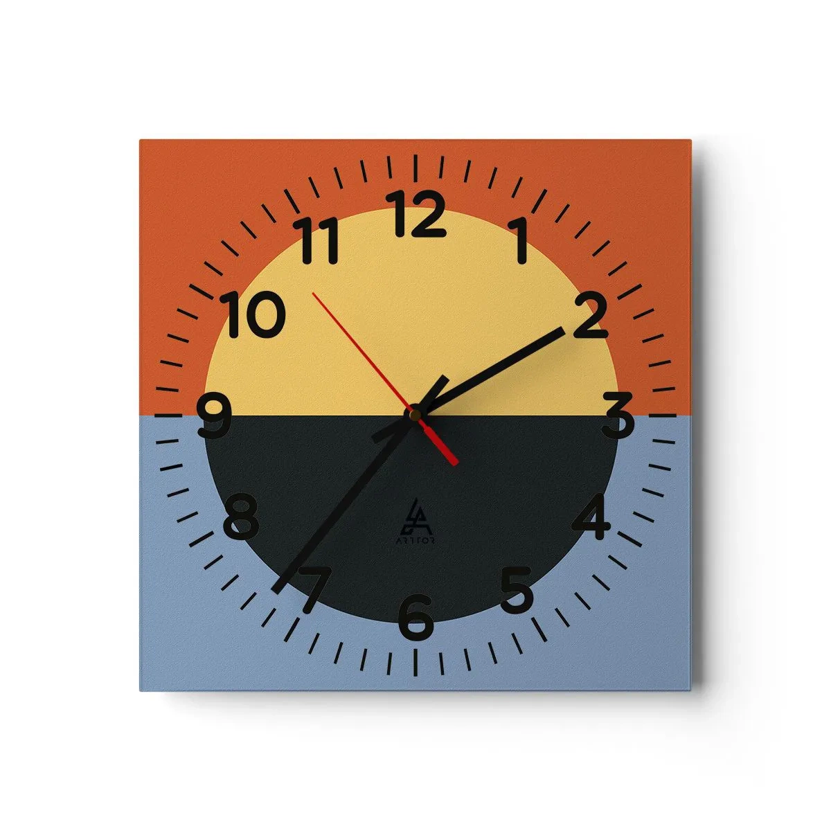 Relógio de parede - Relógio em vidro - Composição do calor e do frio - 40x40 cm