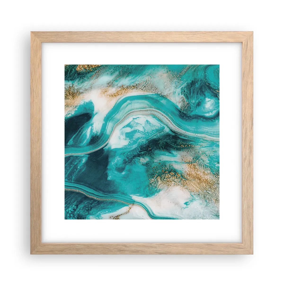 Pôster com moldura de carvalho claro - Rio do Ouro - 30x30 cm