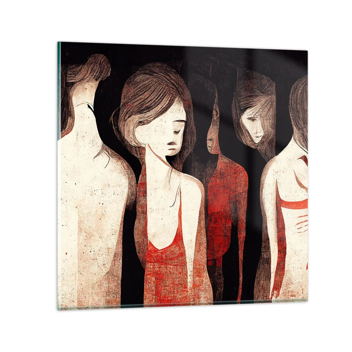 Quadro em vidro - Madonas das trevas - 30x30 cm