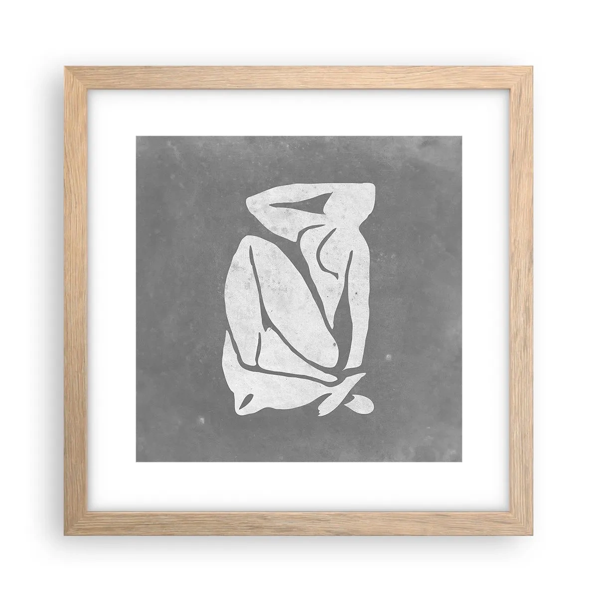 Pôster com moldura de carvalho claro - Nos pensamentos - 30x30 cm