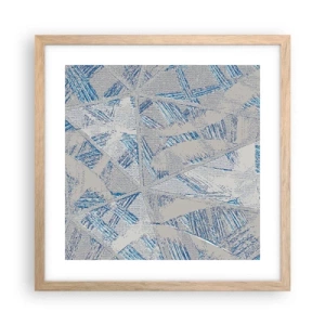 Pôster com moldura de carvalho claro - Em um labirinto azul e cinza - 40x40 cm