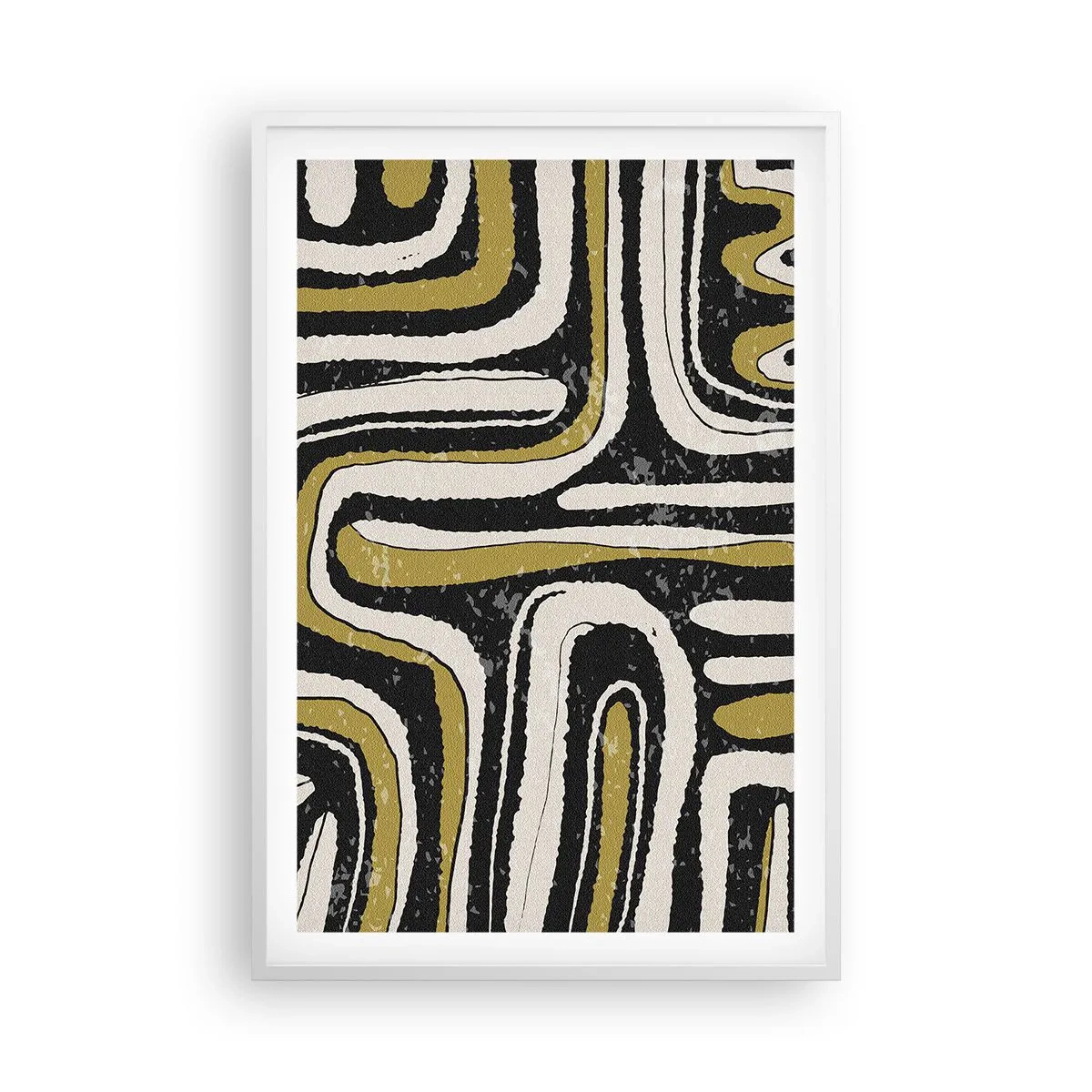 Pôster em moldura branca - Composição: estradas e becos - 61x91 cm