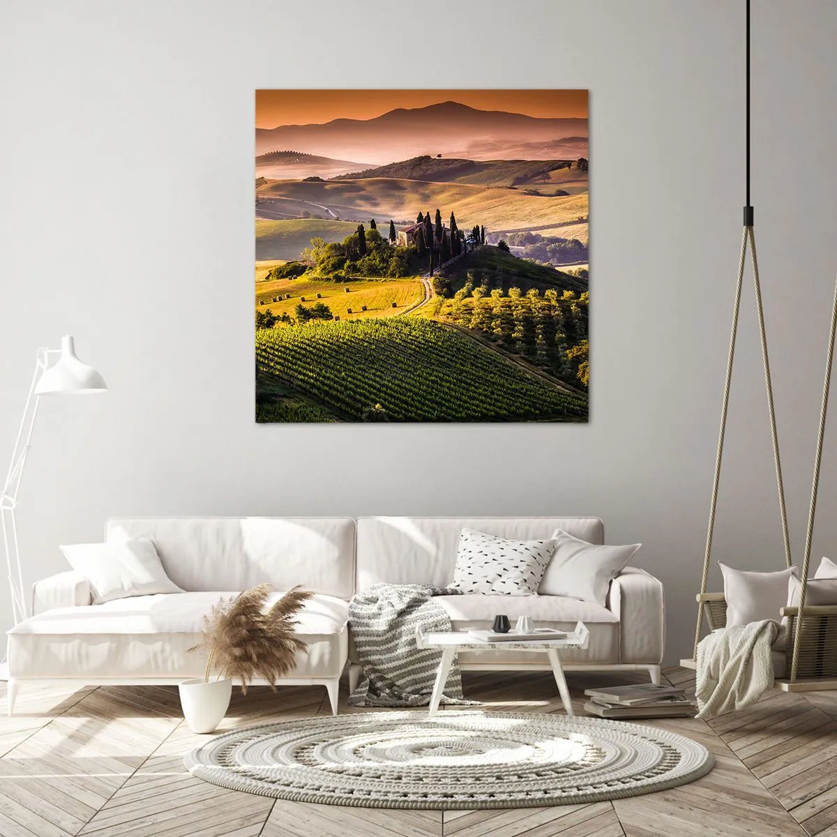 Quadro em tela - Arcádia - Paisagem toscana - 40x40 cm