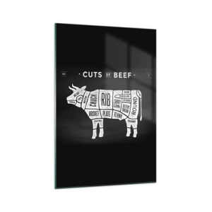 Quadro em vidro - Cartilha do talhante - 70x100 cm