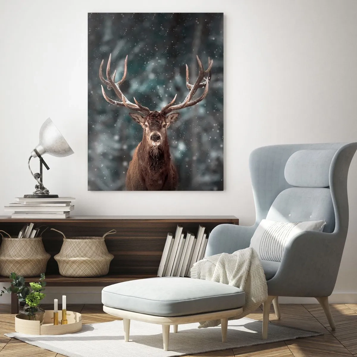 Quadro em vidro - O rei coroado da floresta  - 50x70 cm