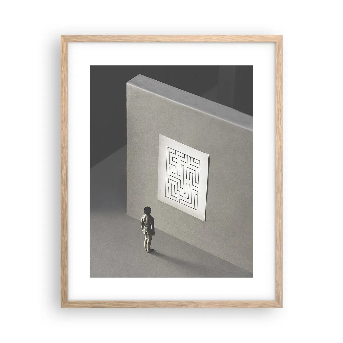 Pôster com moldura de carvalho claro - Mas onde estou? - 40x50 cm