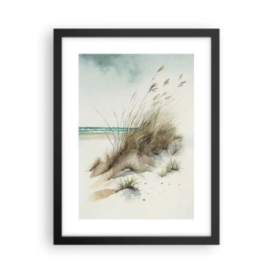 Pôster com moldura preta - Coberto de areia - 30x40 cm