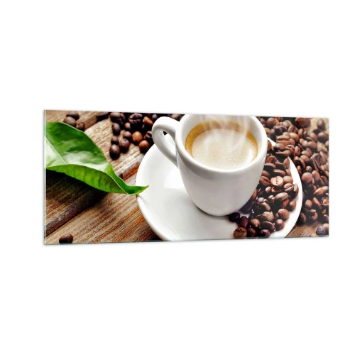 Quadro em vidro - Pausa para um café - 100x40 cm