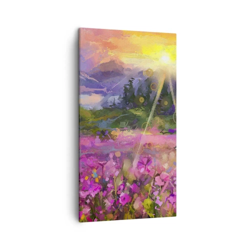Quadro em tela - No vale sob os cuidados do sol - 45x80 cm