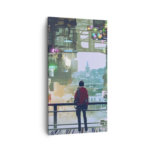 Quadro em tela - Dois mundos - 45x80 cm