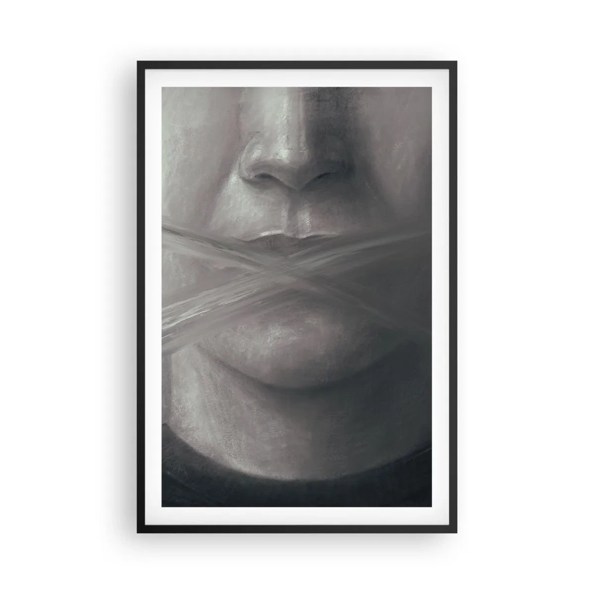 Pôster com moldura preta - Nem uma palavra - 61x91 cm
