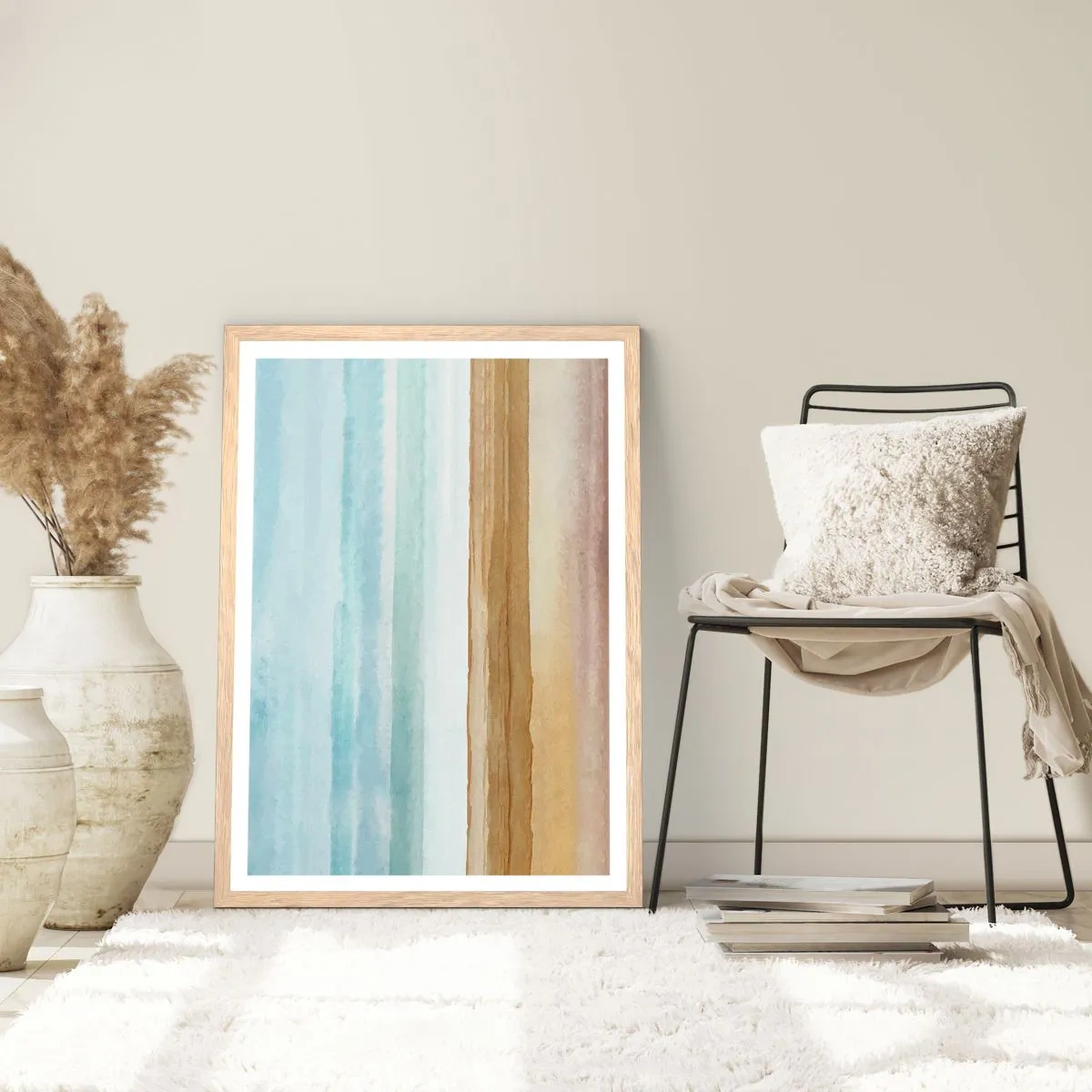 Pôster com moldura de carvalho claro - Serenidade - 50x70 cm