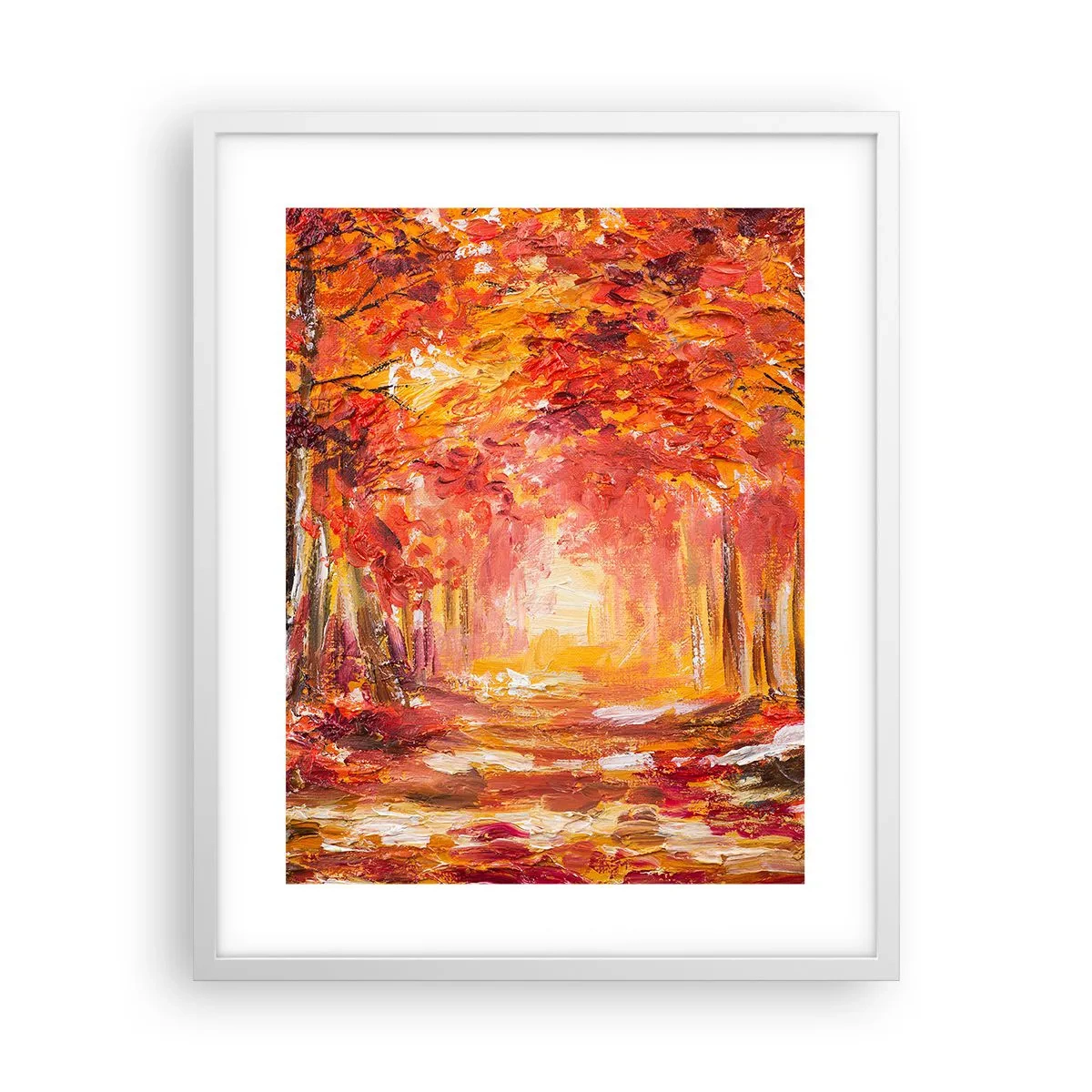 Pôster em moldura branca - Floresta de cobre - 40x50 cm