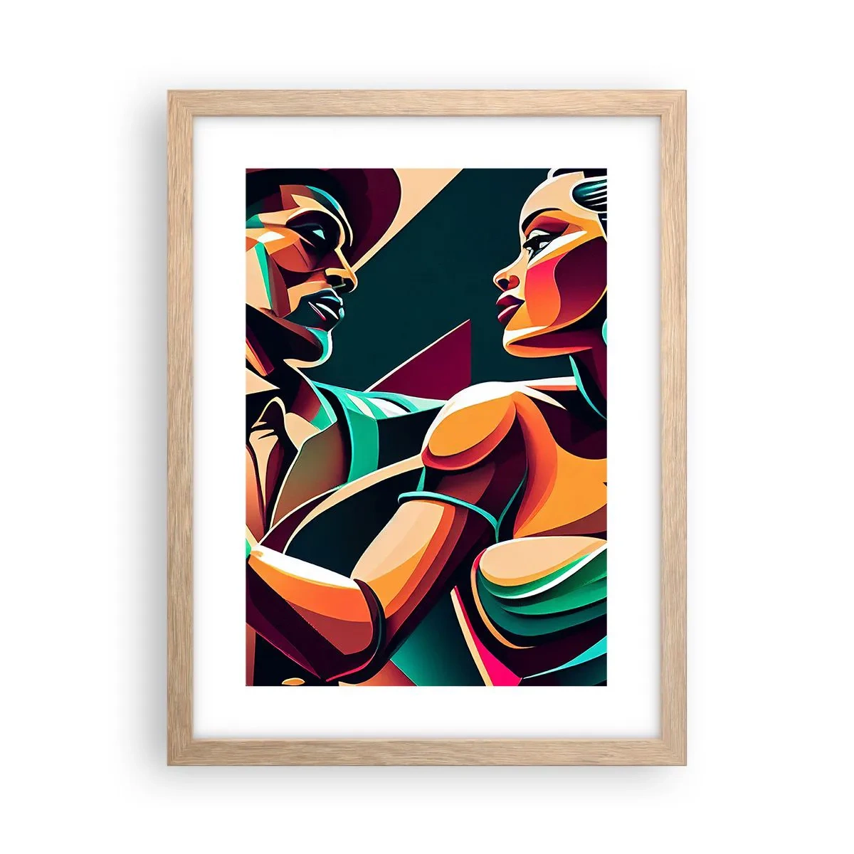 Pôster com moldura de carvalho claro - No ritmo do coração - 30x40 cm