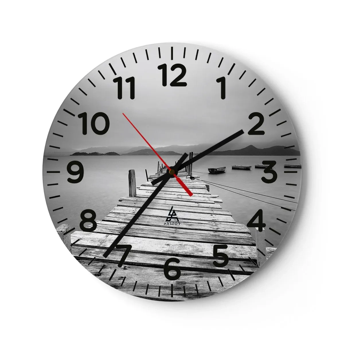 Relógio de parede - Relógio em vidro - Além das montanhas, além dos mares - 40x40 cm