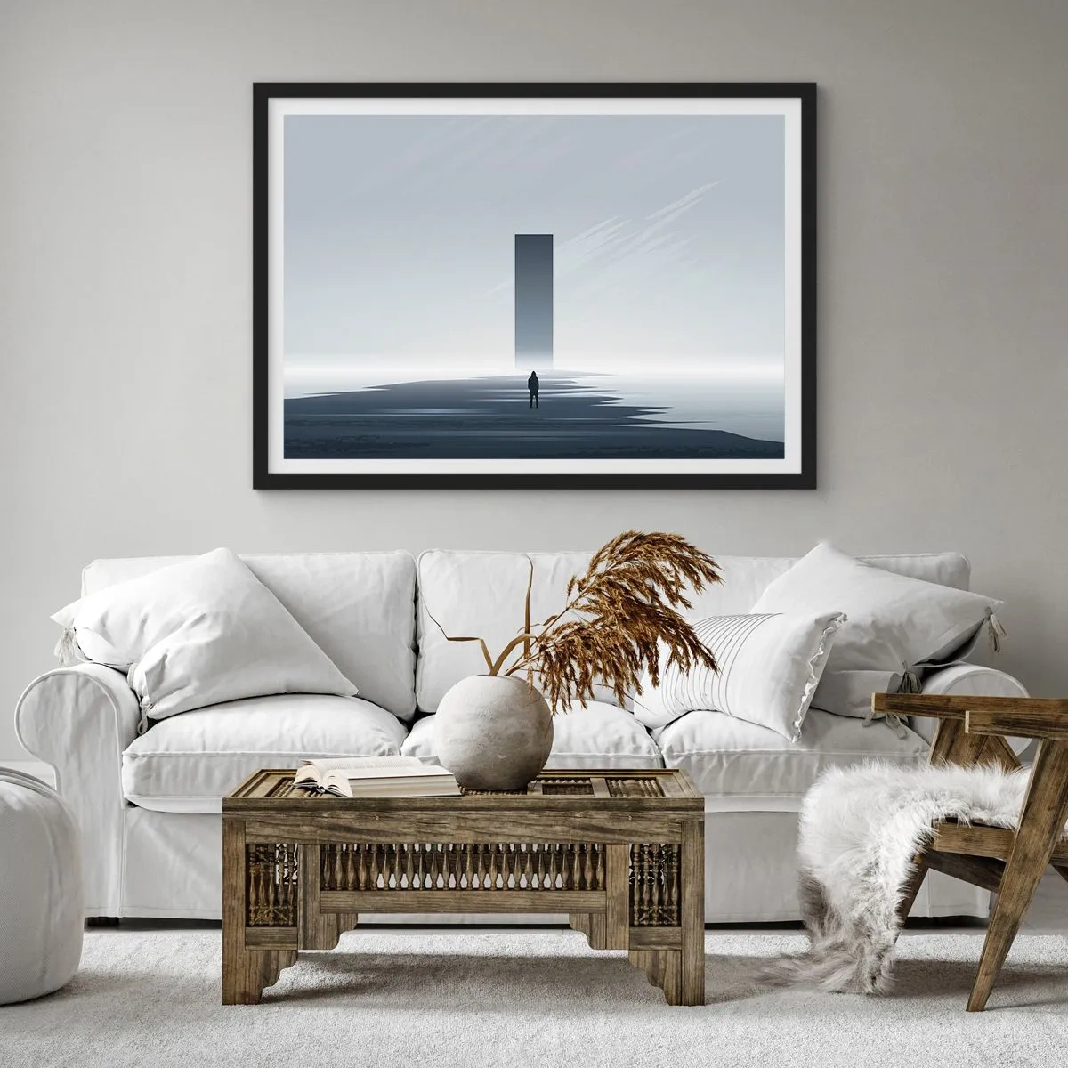 Pôster com moldura preta - Oportunidade ou ameaça? - 91x61 cm