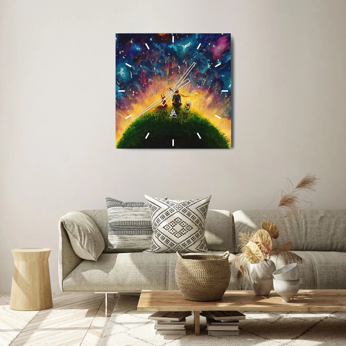 Relógio de parede - Relógio em vidro - Amor e amizade - o mundo inteiro - 30x30 cm