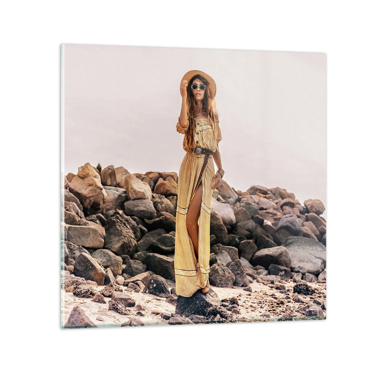 Quadro em vidro - A magia das pedras - 70x70 cm