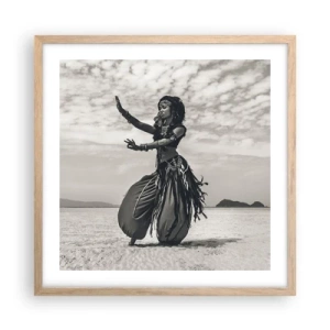 Pôster com moldura de carvalho claro - Dança das Ilhas do Sul - 50x50 cm