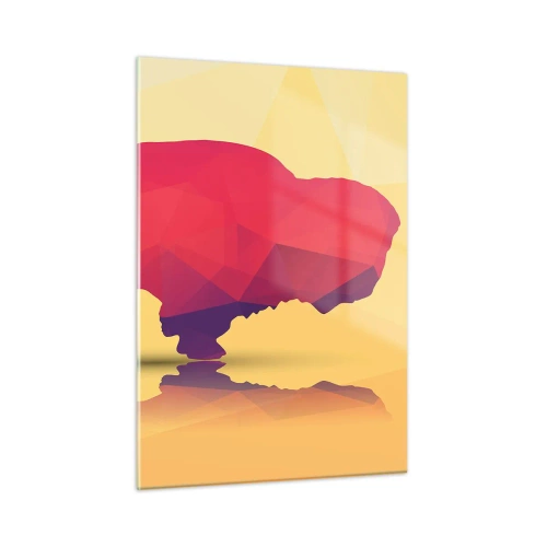 Quadro em vidro - A força amaranto do bisonte - 50x70 cm