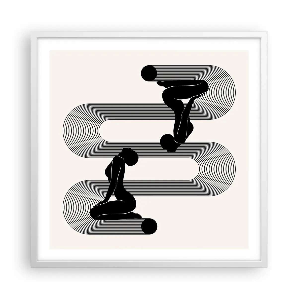 Pôster em moldura branca - Simetria sensual - 60x60 cm