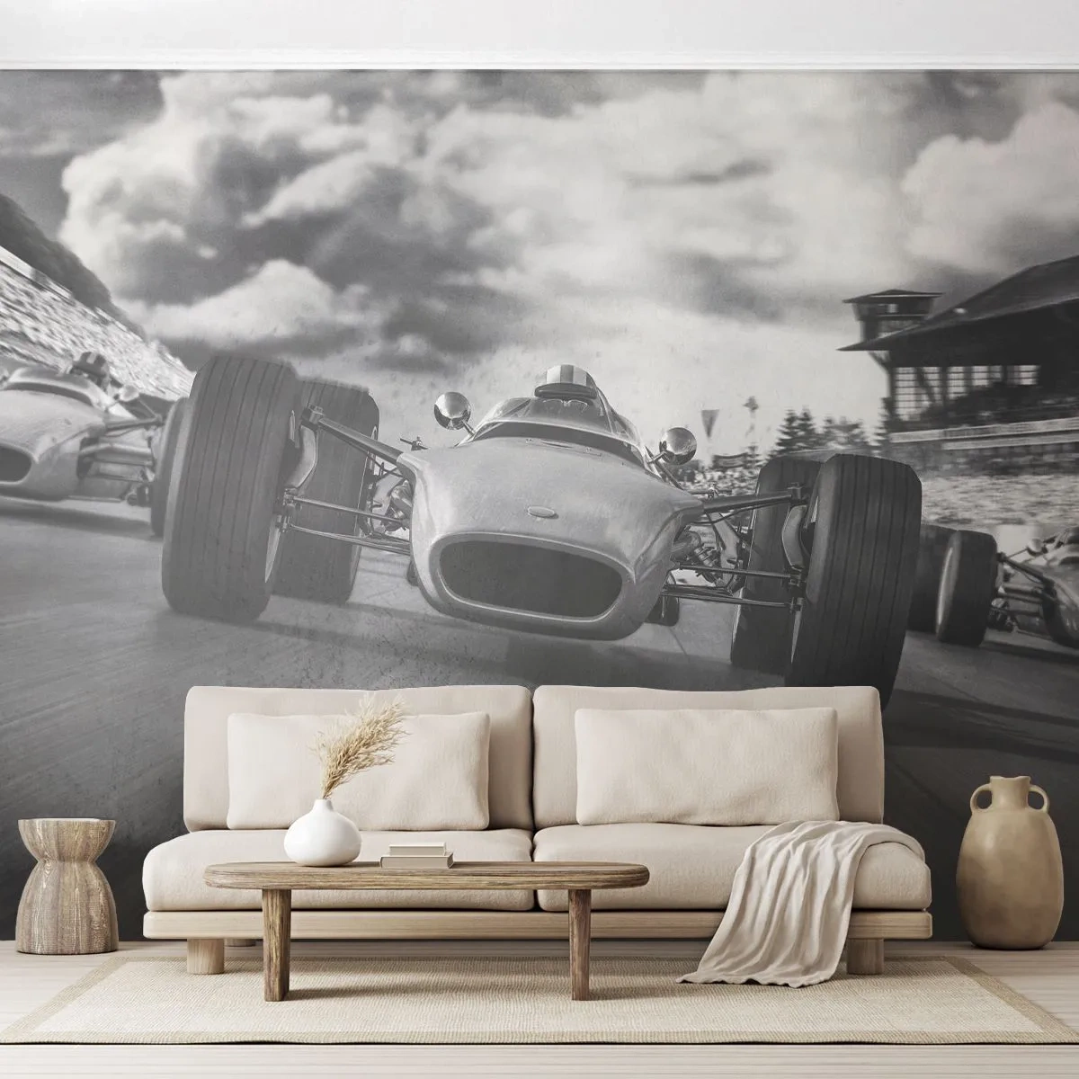 Papel de Parede Premium Canvas - O ronco do motor - Fórmula 1, Veículo, Corrida - 400x280 cm