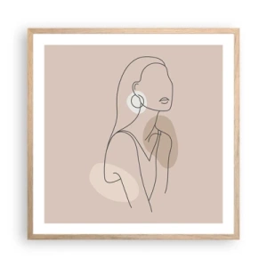 Pôster com moldura de carvalho claro - Um ícone da feminilidade - 60x60 cm